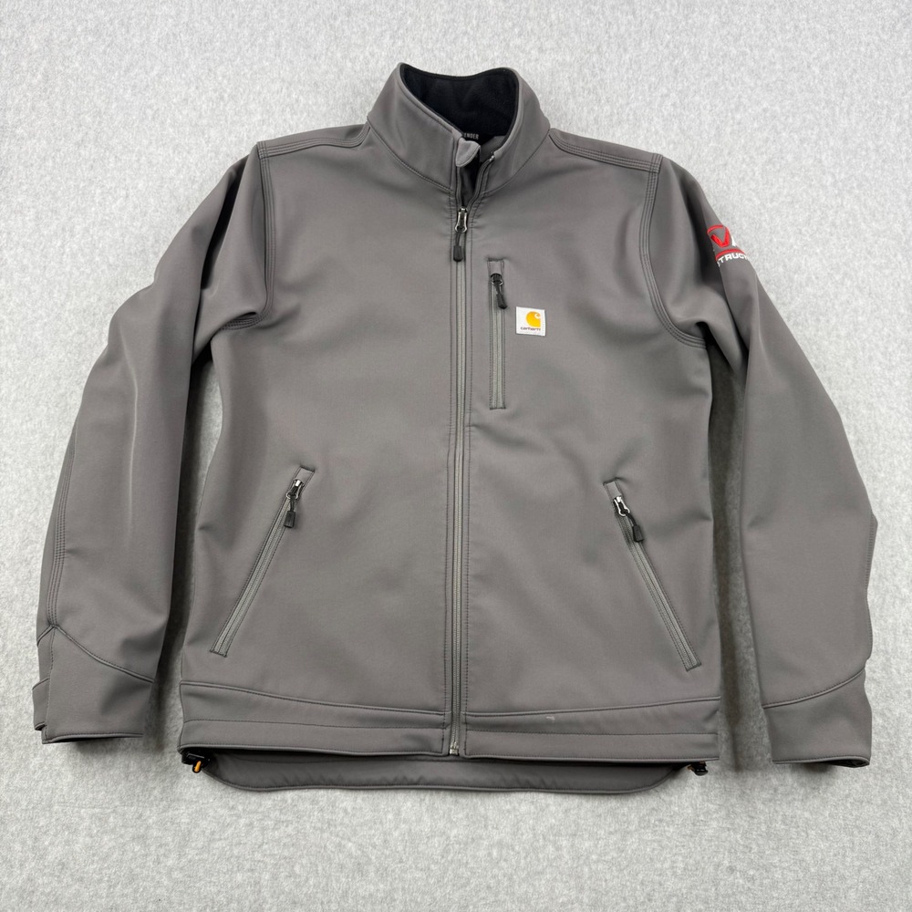 Carhartt Jacket Mens‎ Medium Gray Crowley Rain Defender Fleece Lined Full Zip